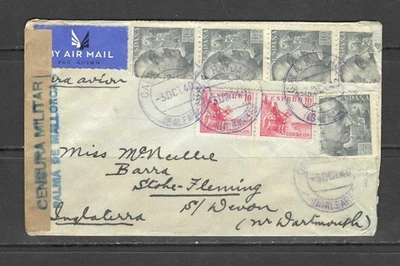 Spain, 1940, censored, postmark Cala Ratjada, Baleares                       #48 - Image 1 of 2