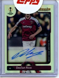 2021-22 Topps Merlin Cromo UCL AUTOMÁTICO #A-DR Declan Rice Autógrafo West Ham United - Imagen 1 de 2