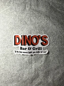 VMP Vinyl Me Please Records - Dino’s Bar & Grill Sticker (Bent & Wrinkled) - Picture 1 of 2