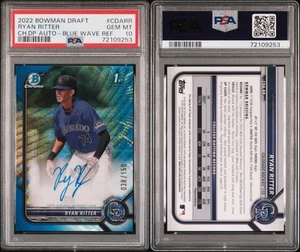 Ryan Ritter 2022 Bowman Draft #CDA-RR 1st Autograph Blue Wave /150 PSA 10 - Picture 1 of 3