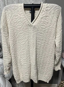 Vintage Honors 100% Cotton Cream Sweater Size Large Women - Picture 1 of 5