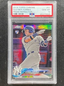 2018 Topps Chrome Prism Refractor #31 Gleyber Torres RC PSA 10 - Foto 1 di 1