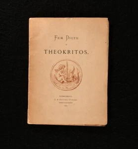 1872 Fem Digte af Theokritos Signed Hans Christian Andersen Association Emil ... - Imagen 1 de 12