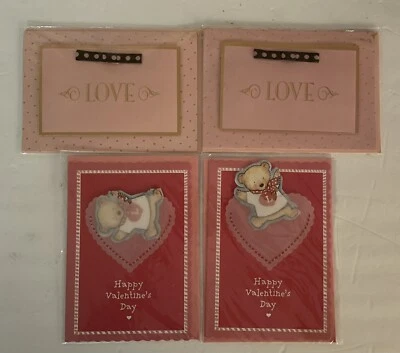 Lot of 4 Valentine's Day Marcel Schurman Papyrus Art Cards & Envelopes - Image 1 of 4