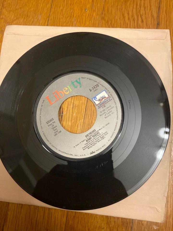 Kenny Roger's Greybeard/Share Your Love with Me Vinyl 45 RPM Foto 1 de 1