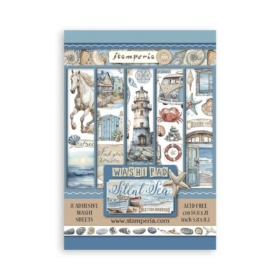 STAMPERIA INTERNATIONAL Stamperia SILENT SEA Adhesive Washi Pad A5 - 8 sheets Mixed Media SBW19
