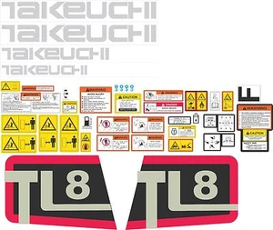 Takeuchi TL8 decal kit. The most complete after market kit available - Picture 1 of 6