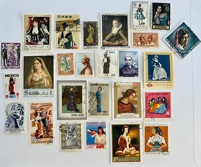 25 Stamp WOMEN of the WORLD Fun Pack // Random Lot of 25 Premium Stamps - Image 1 of 2
