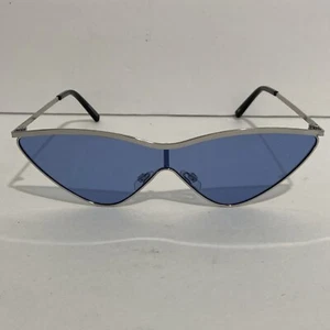 Piranha Vogue Cat Eye Sunglasses Futuristic Retro 70’s Rockstar Blue Lens Silver - Picture 1 of 7