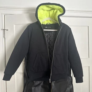 Kids Black Moose Knuckles Classic Bunny Zip-Up Fur Hoodie Size XL - Picture 1 of 11