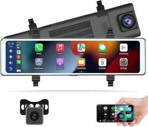 OiLiehu Spiegel Dashcam Wireless CarPlay Android 1080P vorne hinten Dual LED BoxAA - Bild 1 von 8