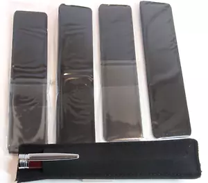 "Lote de 5 BOLSA/MANGA/SOPORTE DE CUERO GAMUZA NEGRA MEDIANOCHE - 5 3/4 ""X 1/1/2" - Imagen 1 de 4