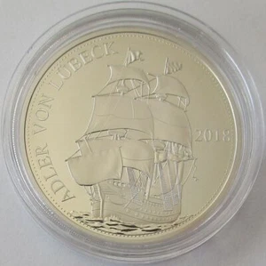 Samoa 1 dólar 2018 barcos águila de Lübeck plata - Imagen 1 de 2