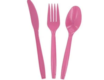 Juego de cubiertos de plástico de alta resistencia de 48 piezas (cucharas, tenedores, cuchillos) Foto 1 de 3