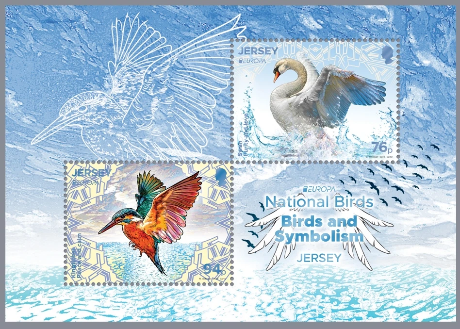 Jersey Stamps: Europa CEPT 2019 "Birds & Symbolism" MNH 2 Value Mint M/S 2019 - Image 1 of 1