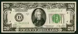 $20 1928-B FRN Fr. 2052-D Cleveland riscattabile in oro clausola a scelta molto fine - Foto 1 di 2