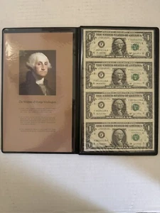 2003A $1 Dollar Uncut 4 Note Sheet W/COA DP-425 - Picture 1 of 6