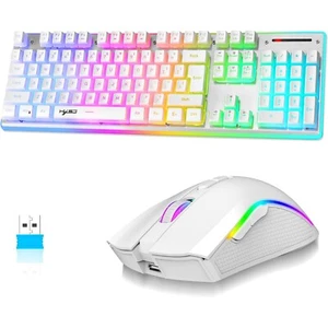 L96 Wireless Keyboard Mouse Combo 3650mAh Rechargeable RGB Full Size 4800 DPI - Afbeelding 1 van 10