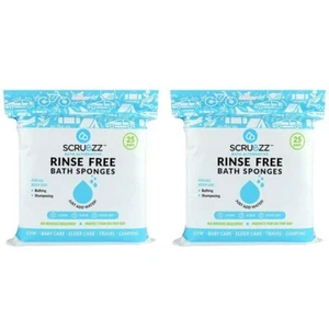 Scrubzz Disposable No Rinse Bathing/Shower Wipes - ORIGINAL - 50 sheet - 2 packs - Picture 1 of 6