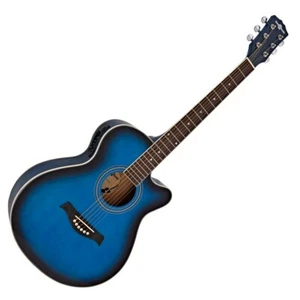 Single Cutaway Electro Acoustic Guitar by Gear4music Blue - Picture 1 of 8