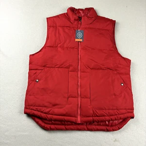St Johns Bay Jacket Vest Mens Large Red Full Zip Lined Filled Windbreaker NWT - Picture 1 of 12