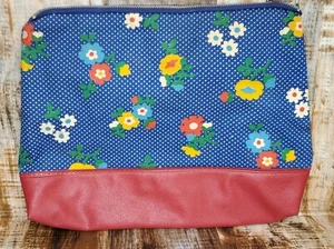 Vintage MCM Bathing Suit Diaper Baby Bag Zippered Pouch Waterproof Lining floral - Picture 1 of 7