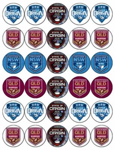 State Of Origin Team Cupcake Toppers Edible Wafer Cake Decorations (2 Sizes) - Picture 1 of 12