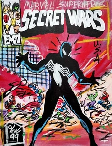 CORBELLIC ORIGINAL 16X20 VENOM SPIDERMAN LARGE PORTRAIT COVER POP ART PAINTING - Picture 1 of 9