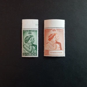 GIBILTERRA 1948/ NOZZE  D' ARGENTO, SERIE DI 2 VALORI INTEGRI MNH** - Imagen 1 de 2