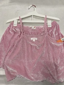 Women's 2 Pc Pink Tank Top and Short Set - Size L - Picture 1 of 6