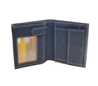 Mens Small Size I.D Card Nubuck Style Money Coin Organizer Black BI Wallet