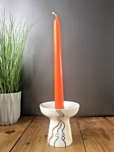 RETRO 1981 DANISH ROYAL COPENHAGEN ANNUAL CANDLE HOLDER STRIPED CANDLESTICK MCM - Picture 1 of 10