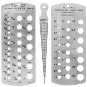 METRIC & IMPERIAL DRILL BIT & TAPERED BORE GAUGES - SELECT FROM DROP DOWN MENU - Picture 1 of 6