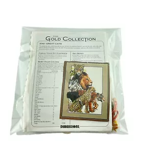 Kit punto de cruz dorado dimensiones 3781 grandes gatos parcialmente iniciados - Imagen 1 de 7