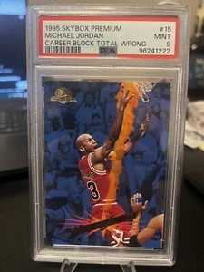 Michael Jordan 1995 Skybox Premium Career Block Total Wrong #15 PSA 9 MINT BULLS - Picture 1 of 2