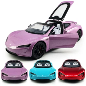 1:24 Tesla Roadster Druckguss Modellauto Licht Sound Spielzeug fur Kinder Jungen - Imagen 1 de 27