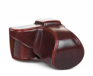 Case Bag Case Leather For Sony NEX 5 NEX-5N NEX-5 Dark Brown 18-55mm - Picture 1 of 1