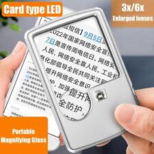 Portable Credit Card Led Magnifier Loupe with Light n Magnifying Glass ew B9U2