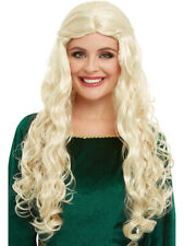 Medieval Dragon Goddess Wig Blonde Long Wig With Plaits Fancy Dress Wig