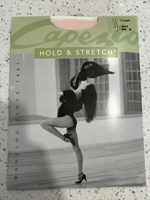 Medias elásticas y de sujeción Capezio N14 para mujer con patas.  Ballet rosa, talla mediana. NUEVO Foto 1 de 4