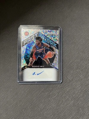 2020 Prizm Fast Break Basketball Saddiq Bey RC Auto Disco FR-SDB Detroit Pistons - Image 1 of 2