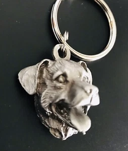 Llavero de metal plateado con cabeza de perro LABRADOR RETRIEVER de peltre K - Imagen 1 de 1
