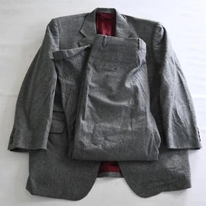 Vtg Burberrys 46S 38x30 Gray Aquascutum Flannel Wool Mens Jacket Pants Suit - Picture 1 of 12