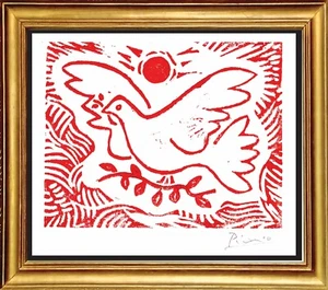 Pablo Picasso Hand Signed Ltd Edition Print "Dove of Peace" w/COA (unframed) - Picture 1 of 2