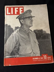 Vintage Life Magazine 8. Dezember 1941 Commander Of Far East Gen. MacArthur - Bild 1 von 8
