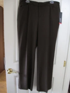 Women’s Rafaella 2 Way Stretch Tropical Straight Leg Dress Pants Size 16 Brown - Picture 1 of 8
