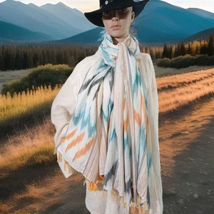 Bufanda envolvente Soft Surroundings Southwestern Boho Festival 77”x40” nueva con etiquetas - Imagen 1 de 19