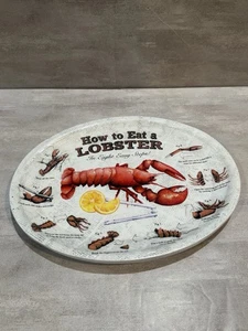 How To Eat A Lobster 8-steps Plastic Plate Tray Steps pictured Set 4 NEW  - Picture 1 of 4