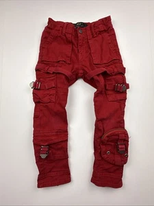 Jordan Craig Legacy Edition Kids' Cargo Pants Buckles Red Size 6 Kids Pockets - Picture 1 of 8