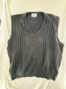 Chaleco Suéter Tejido Molino Lana DE COLECCIÓN Hecho en EE. UU. Para Hombre Talla 3XLT Negro - Imagen 1 de 6